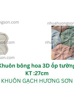 Khuôn làm gạch 3D ốp tường bông hoa