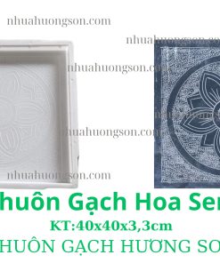 Khuôn làm gạch vỉa hè hoa sen nhám KT 40x40x3cm